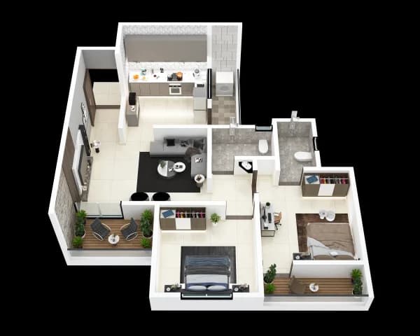 2 BHK Apartment Interior