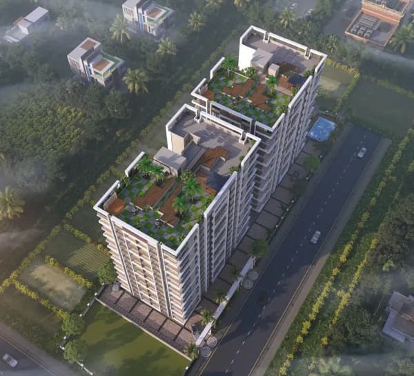 Rooftop Aerial Towers View